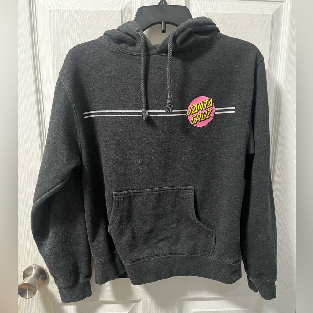 The original Santa Cruz Skateboard Company Hoodie Sweatshirt Size L Youth